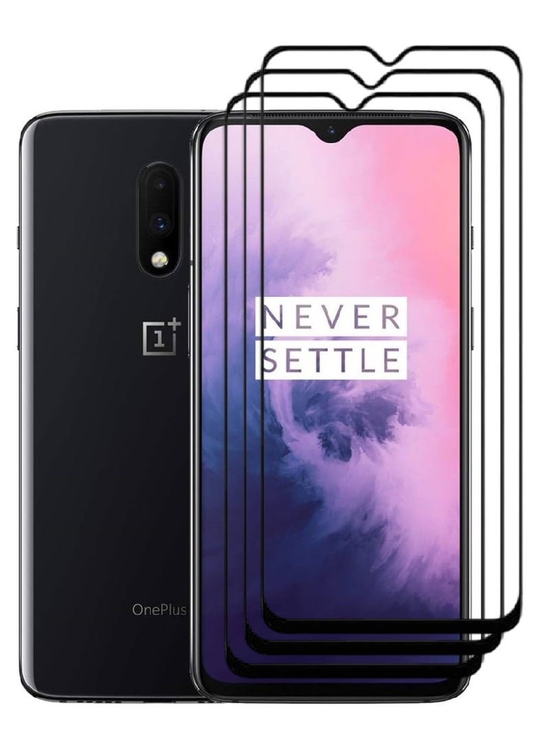 AINA 3 Pieces Tempered Glass Screen Protector 5D Designed For OnePlus 7 Full Glue Edge to Edge Full Screen Coverage And Bubble Free - Image 1