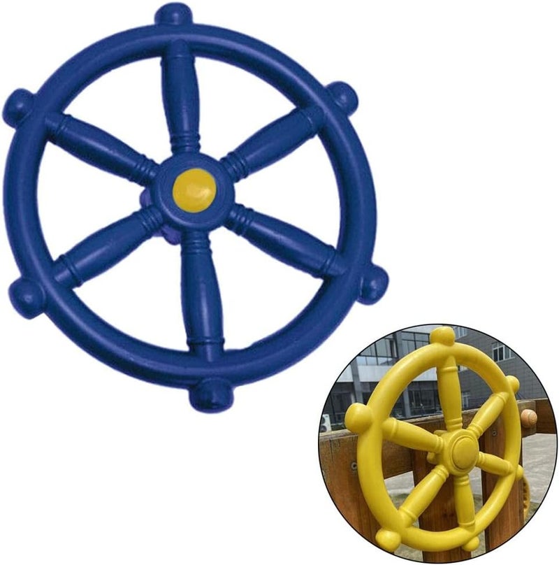 klarako Pirate Pretend Wheel for Swing Set Playground Accessories Playset Indoor Climbers , blue - Image 4