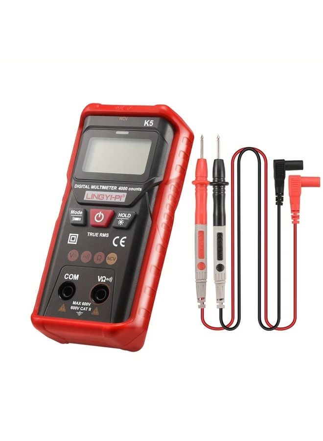 K5 Red Digital Multimeter Auto Range AC DC Voltage Tester Non Contact Detection - Image 3