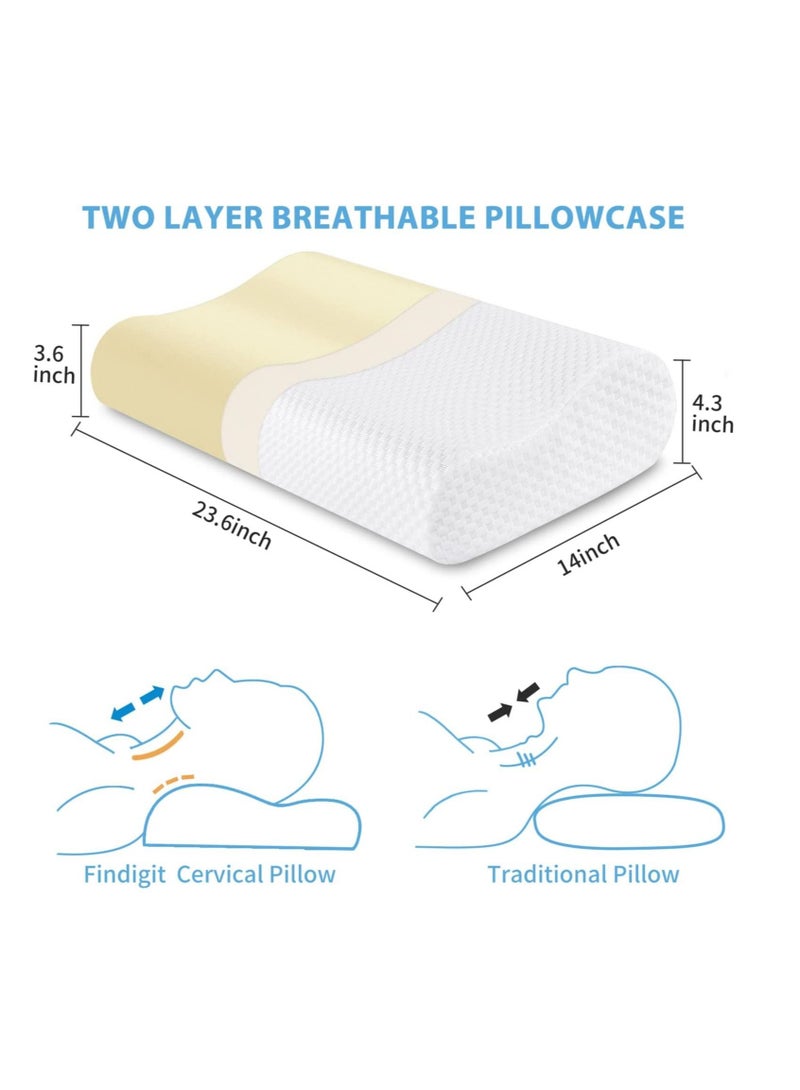 Ergonomic Cervical Orthopedic Sleep Neck Pillow for Neck Shoulder Pain Side Sleeper Neck Contour Support Memory Foam - Image 2