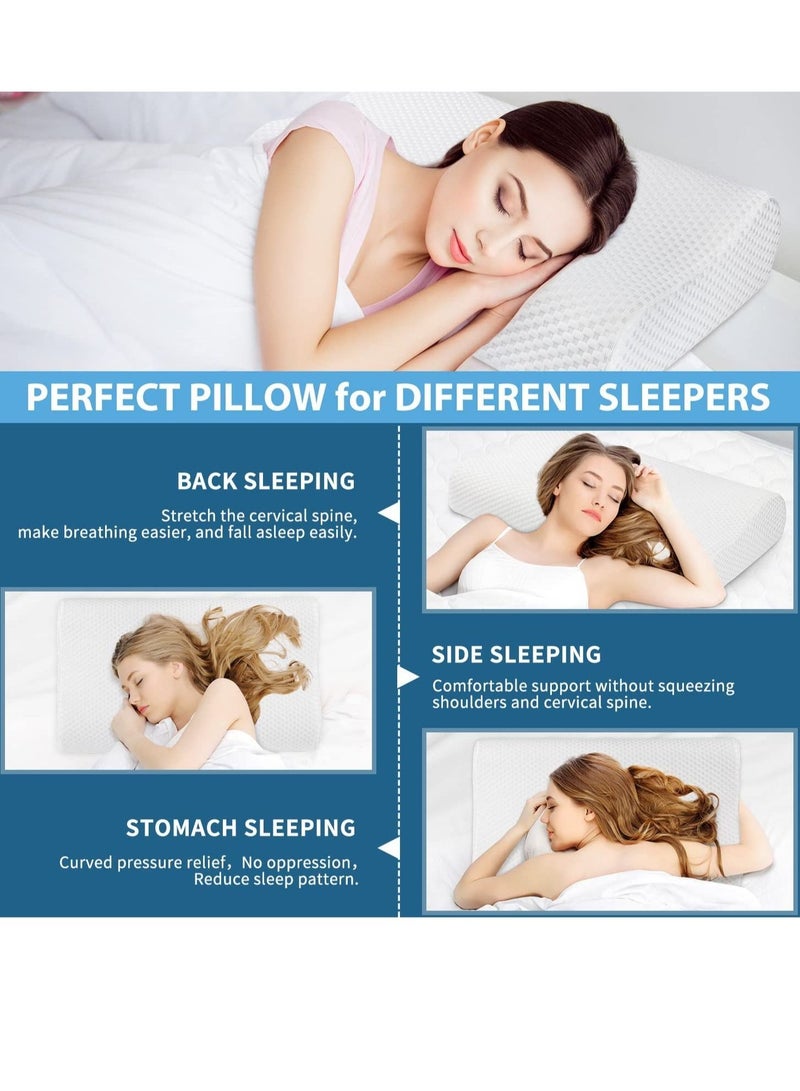 Ergonomic Cervical Orthopedic Sleep Neck Pillow for Neck Shoulder Pain Side Sleeper Neck Contour Support Memory Foam - Image 4