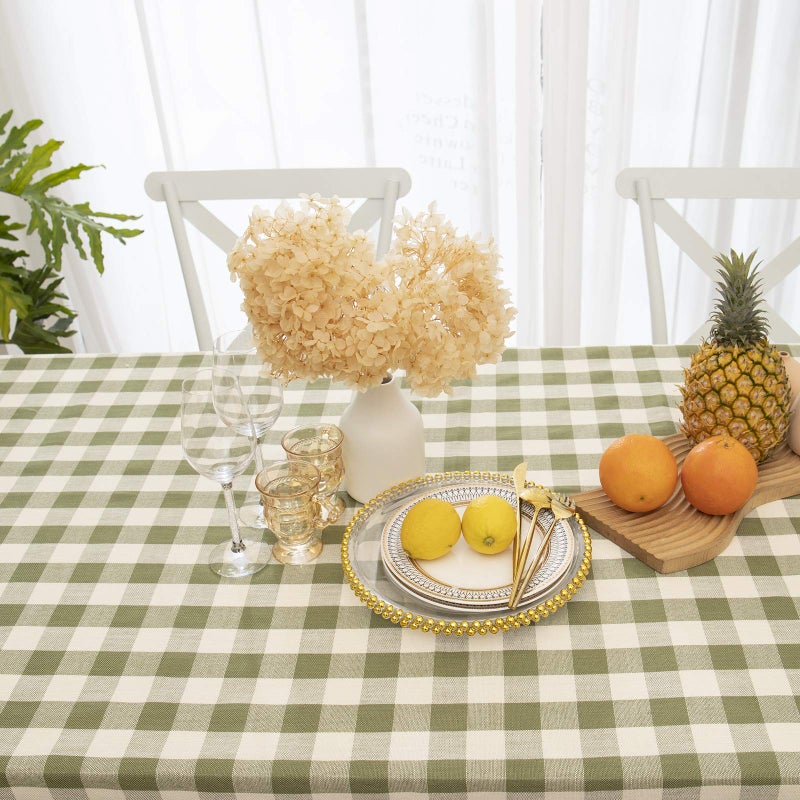 Midsummer Breeze tablecered tablecloth مستطيل ثقيل الوزن التجاعيد حرة من الكتان القطن طاولة قطعة قماش منقوشة غطاء لفريق الربيع الصيفي المطبخ مطعم في الهواء الطلق (55 × 84 - Image 3