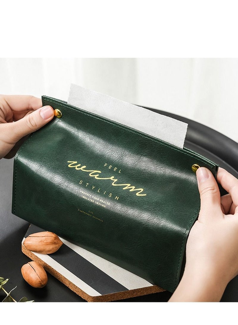 Loquat PU Leather Napkin Tissue Holder Green  - Image 2