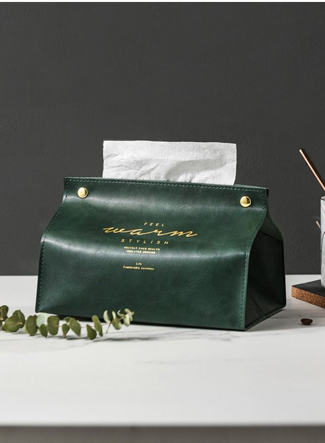 Loquat PU Leather Napkin Tissue Holder Green  - Image 4