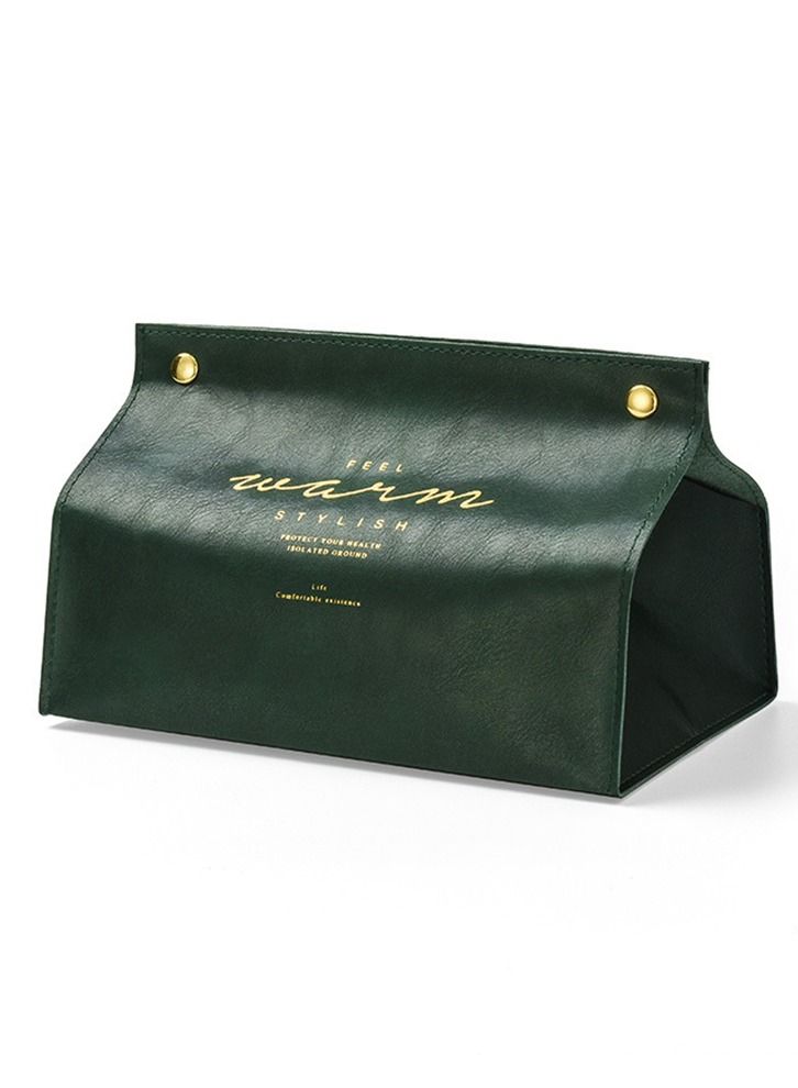 Loquat PU Leather Napkin Tissue Holder Green  - Image 1