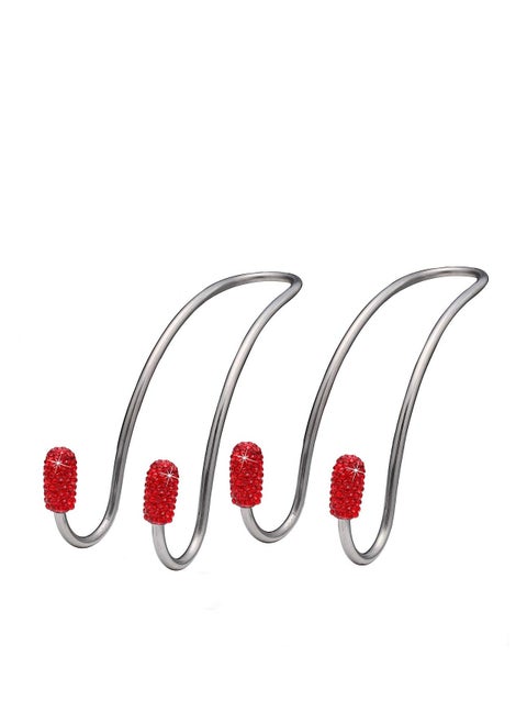 2 Pack Seat Back Organizers, Universal Organizer Hooks Car Headrest Hangers Hooks, Bag Organizers Rack and Hanger, Strong and Durable Auto Backseat Storage Hooks (Red)