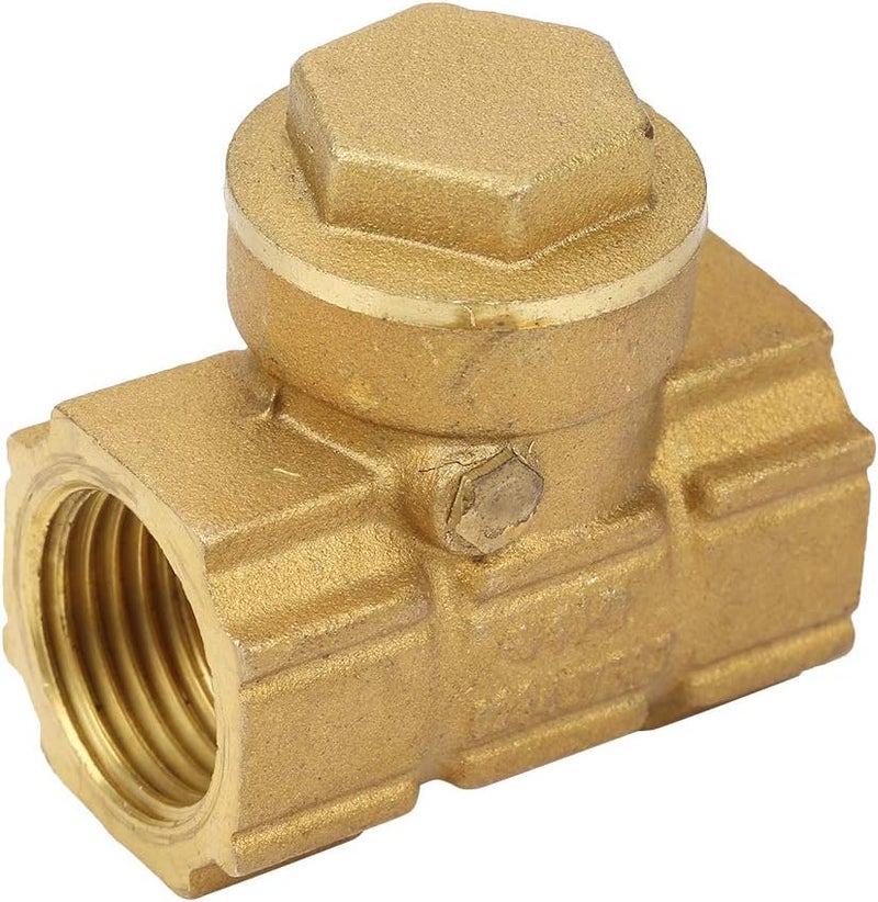 DN15 Brass One Way Check Valve, Automatic Swing Valve for Water Oil Acidic Media - Durable Construction, Leak Prevention, Ideal for Pipeline Systems - Image 1