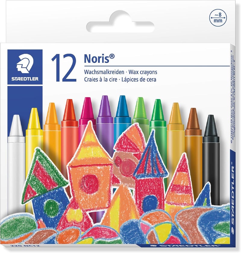 Staedtler Noris Club Wax Crayons Set of 12 - Multi Color - Image 1
