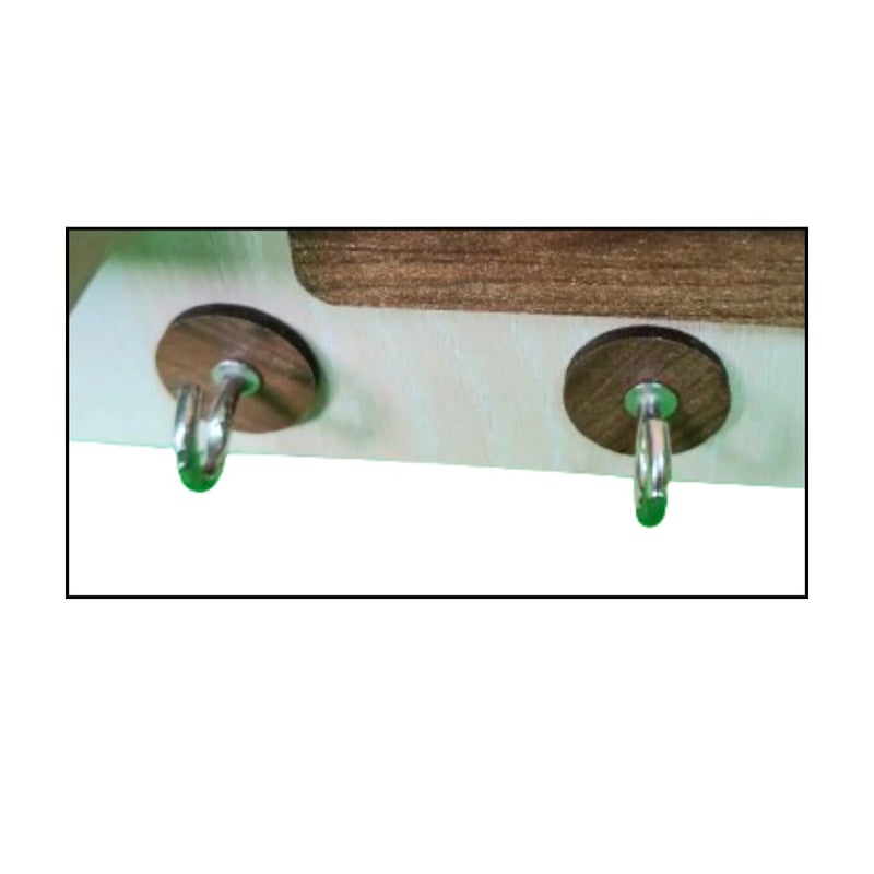 Key Holder with Photo Frame and Mobile StandMulti Purpose Home DecorativeGift Item6 Hooks for Home Office School College KitchenSize1528 cm Brown and Sandal ColorWoodWall Mount  - Image 2