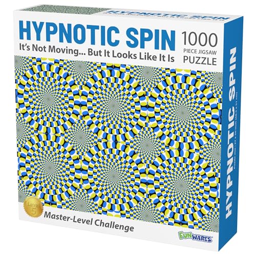 Funwares Optical Illusion Puzzle 1000 Piece ExpertLevel Jigsaw for Adults Hypnotic Visual Movement Modern Art Challenge Elegant Gift for Puzzle Pros Design Lovers - Image 1