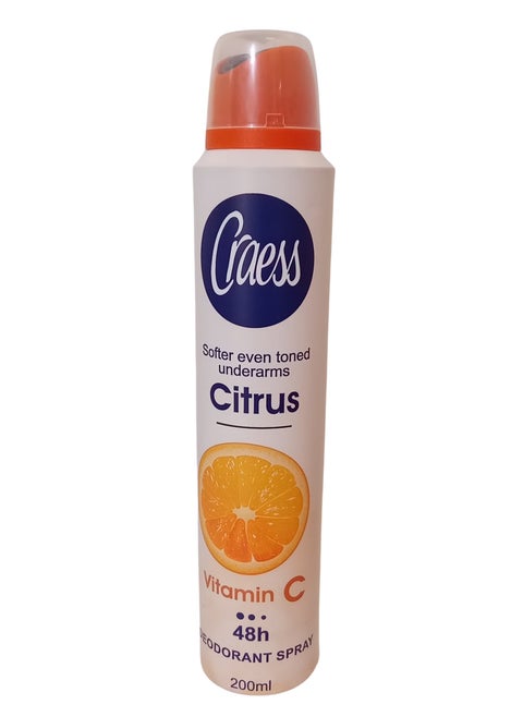 Craess Deodorant with Citrus Scent and Vitamin C, 200 ml