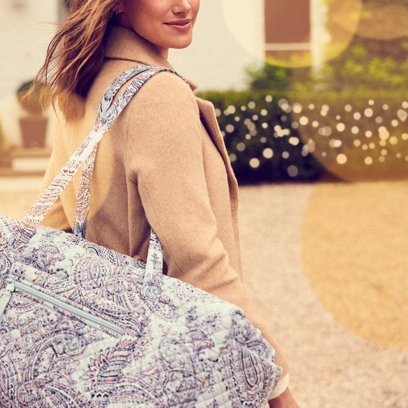 Vera Bradley Women's Cotton Large Travel Duffel Bag, Soft Sky Paisley, One Size - Image 3