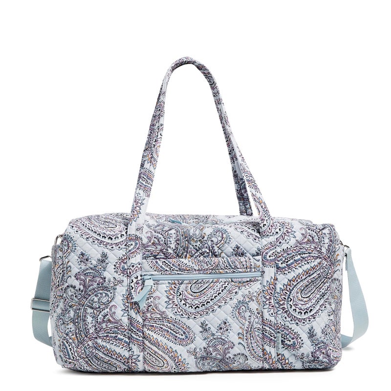 Vera Bradley Women's Cotton Large Travel Duffel Bag, Soft Sky Paisley, One Size - Image 1