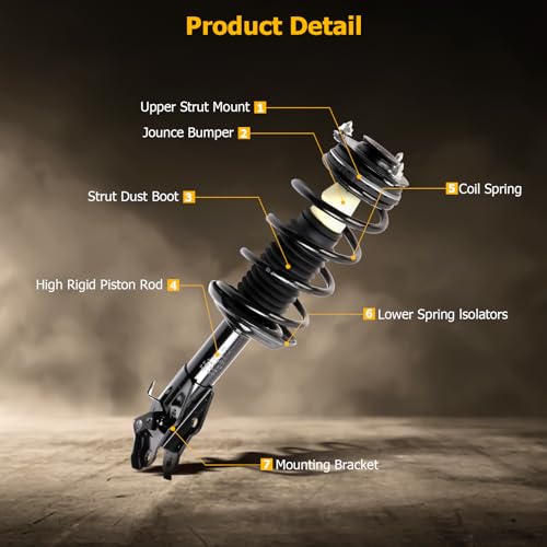 ASAPE 2PCS Front Complete Struts Assembly w/Coil Spring Shock Absorber Fit for 2006 2007 2008 2009 2010 2011 for Honda Civic 2006 2007 2008 2009 2010 2011 for Acura CSX Replace OE 182286 182287 - Image 2