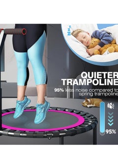 0TO1 TECH Trampoline, T Shape Adjustable Foam Handle , Stable and Quiet Exercise Rebounder, Indoor Rebounder Exercise Trampoline Body Exercise and Fitness, for Adults and Kids  - Image 2