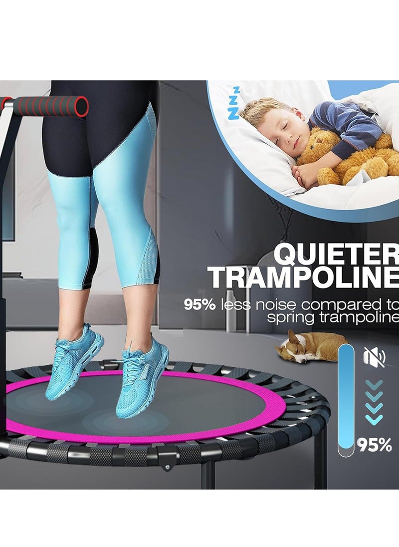 0TO1 TECH - Trampoline, T Shape Adjustable Foam Handle , Stable and Quiet Exercise Rebounder, Indoor Rebounder Exercise Trampoline Body Exercise and Fitness, for Adults and Kids - Image 1