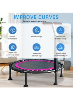 0TO1 TECH Trampoline, T Shape Adjustable Foam Handle , Stable and Quiet Exercise Rebounder, Indoor Rebounder Exercise Trampoline Body Exercise and Fitness, for Adults and Kids  - Image 3