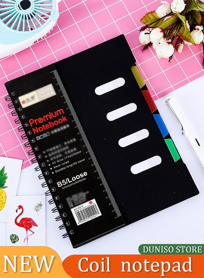 DUNISO Classified Business Spiral Notebook School, Office Memo Subjects Notebooks Diary Journal Notebook Planner Loose Leaf NotePad Personal Sketchbook (252*172mm) - Image 1