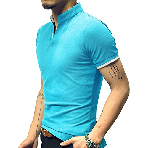 LOGEEYAR Mens Fashion Polo Henley Shirts Short/Long Sleeve Casual T-Shirts Slim Fit Cotton Polo Shirts for Men - Image 5
