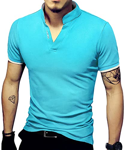 LOGEEYAR Mens Fashion Polo Henley Shirts Short/Long Sleeve Casual T-Shirts Slim Fit Cotton Polo Shirts for Men - Image 1
