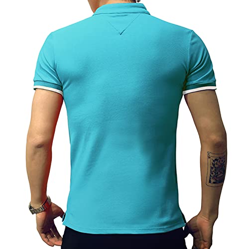 LOGEEYAR Mens Fashion Polo Henley Shirts Short/Long Sleeve Casual T-Shirts Slim Fit Cotton Polo Shirts for Men - Image 3