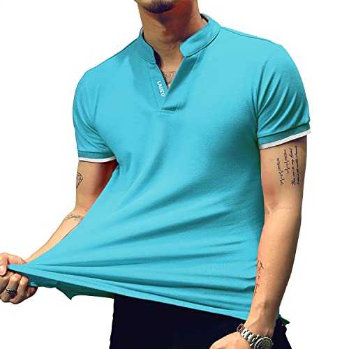 LOGEEYAR Mens Fashion Polo Henley Shirts Short/Long Sleeve Casual T-Shirts Slim Fit Cotton Polo Shirts for Men - Image 4