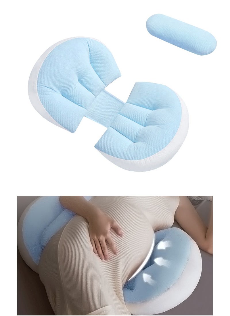 Generic Pregnancy Pillows for Sleeping, Maternity Pillow Support for Back, Legs, Belly of Pregnant Women, Detachable Cover and Adjustable, Belly fitting U shape, Blue  - Image 1