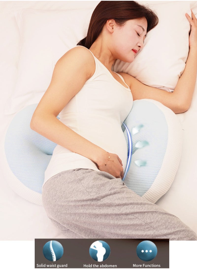 Generic Pregnancy Pillows for Sleeping, Maternity Pillow Support for Back, Legs, Belly of Pregnant Women, Detachable Cover and Adjustable, Belly fitting U shape, Blue  - Image 2