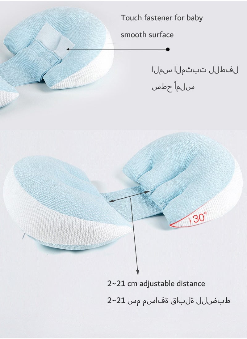 Generic Pregnancy Pillows for Sleeping, Maternity Pillow Support for Back, Legs, Belly of Pregnant Women, Detachable Cover and Adjustable, Belly fitting U shape, Blue  - Image 4