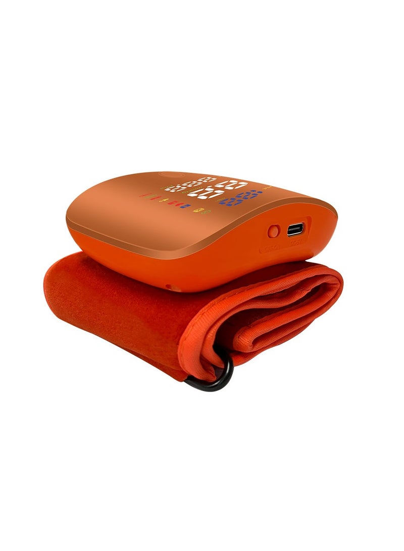 REALBLAD Blood Pressure Monitor with Arabic Broadcast, Rechargeable 2x99 Readings Memory Wrist BP Monitor, with LED Large Display (ORANGE) - Image 2