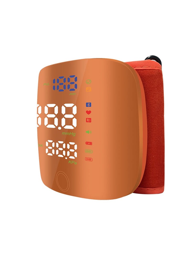 REALBLAD Blood Pressure Monitor with Arabic Broadcast, Rechargeable 2x99 Readings Memory Wrist BP Monitor, with LED Large Display (ORANGE) - Image 5