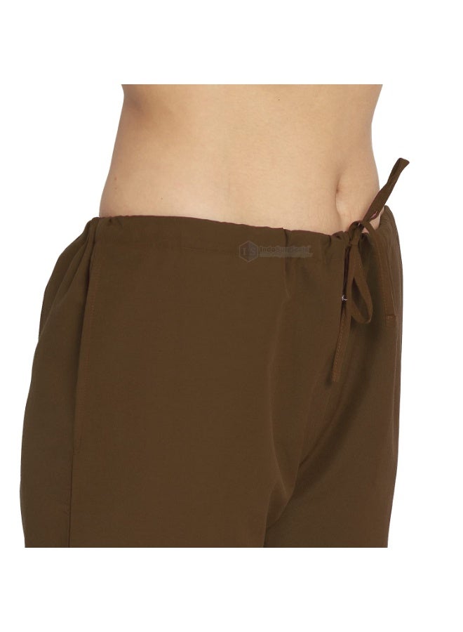 آي إس إندوسيرجيكالز طقم ملابس طبية (سكراب) بتصميم "فو-راب" (Faux Wrap) للنساء من IndoSurgicals - مخصص لغرف العمليات (المقاس XXXL، اللون بني) - Image 4