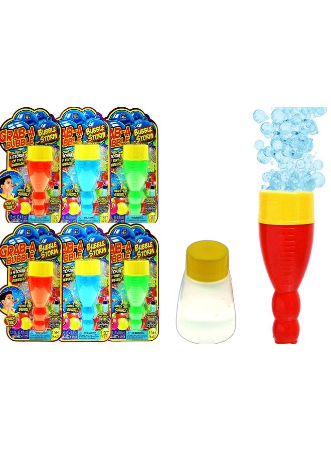 Ja-Ru Grab A Bubble Storm Touchable Bubbles Blowing Toy (6 Pack) By Ja Ru I Hundred Of Touching Bubbles Soap Solution Toy Favors I Party Favor Pinata Filler In Bulk 1508 6P - Image 1