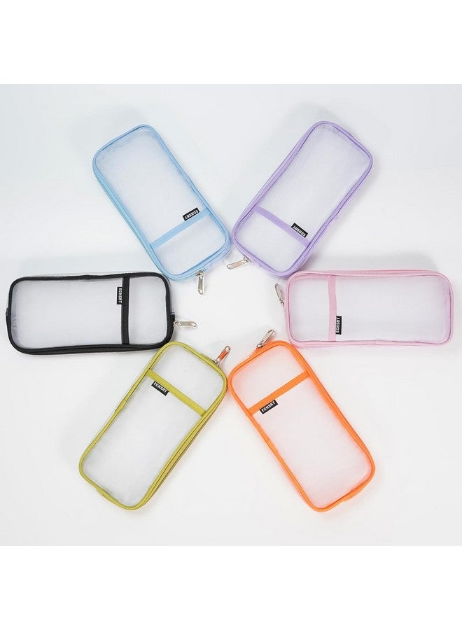 DROPOSALE Transparent Mesh Pen Pouch Keep Your Writing Essentials Organized and Visible Best for Student Exams Pack of 1 (Green) - Image 2