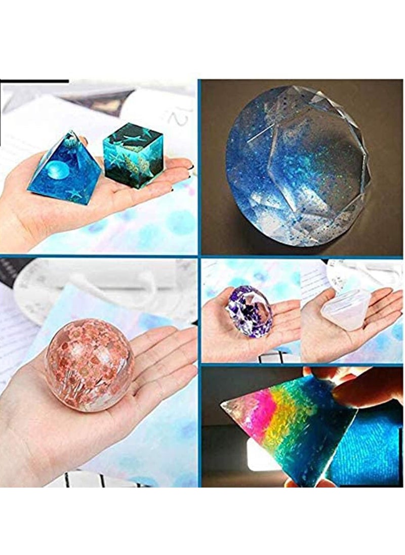 SYOSI - Silicone Resin Molds 18Pcs Resin Casting Molds Including Sphere, Cube, Pyramid, Square, Diamond, Crystal for Resin Epoxy, Soap, Candles Making Resin Kits for Beginners with Molds - Image 1