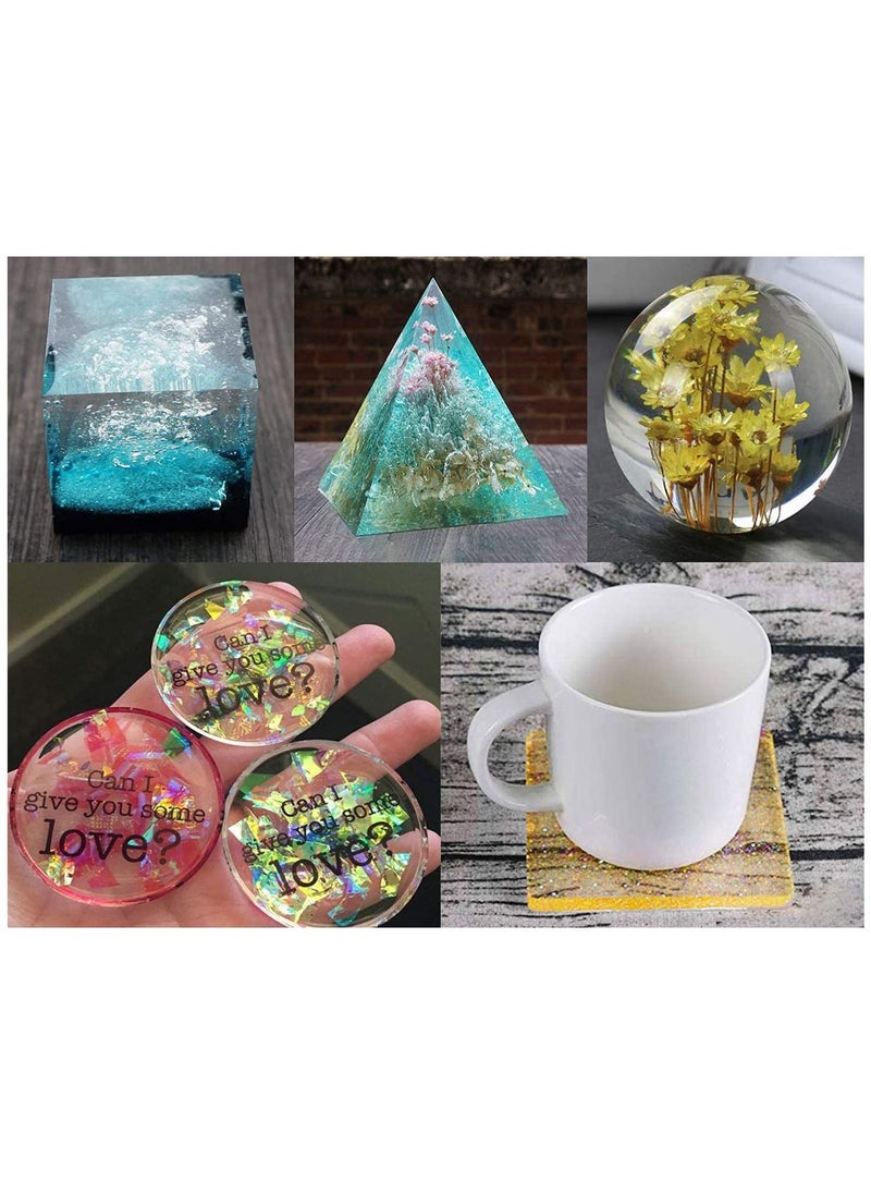 SYOSI - Silicone Resin Molds 18Pcs Resin Casting Molds Including Sphere, Cube, Pyramid, Square, Diamond, Crystal for Resin Epoxy, Soap, Candles Making Resin Kits for Beginners with Molds - Image 1