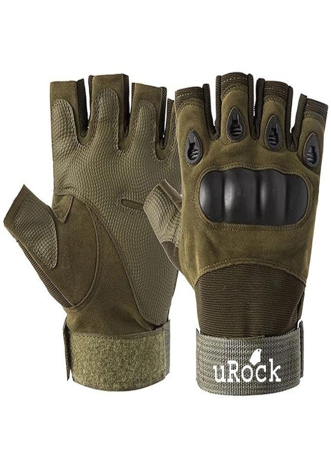 UROCK Weight Lifting Gloves - Rubber Padded Gloves for Men Women Workout | Weight Lifting Straps for Heavy Lifting (Army Black) (Green) - Image 2