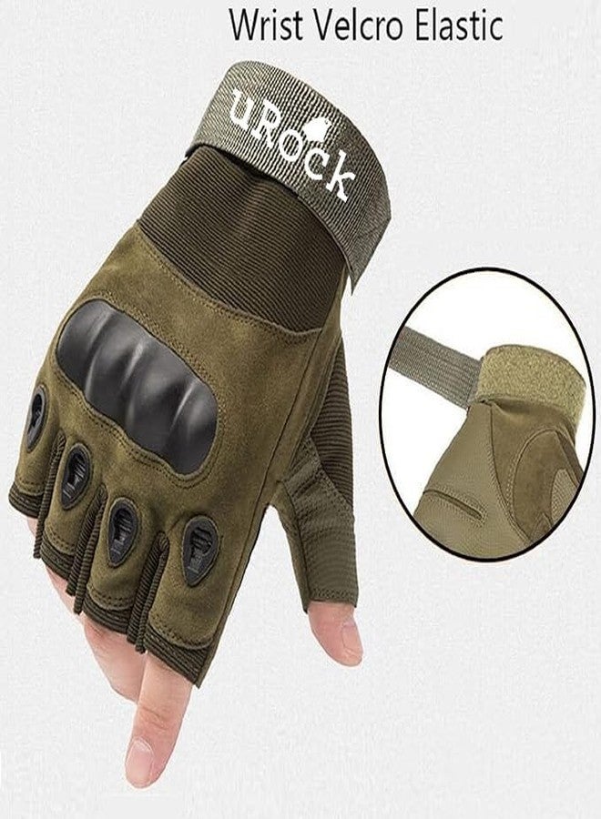 UROCK Weight Lifting Gloves - Rubber Padded Gloves for Men Women Workout | Weight Lifting Straps for Heavy Lifting (Army Black) (Green) - Image 3
