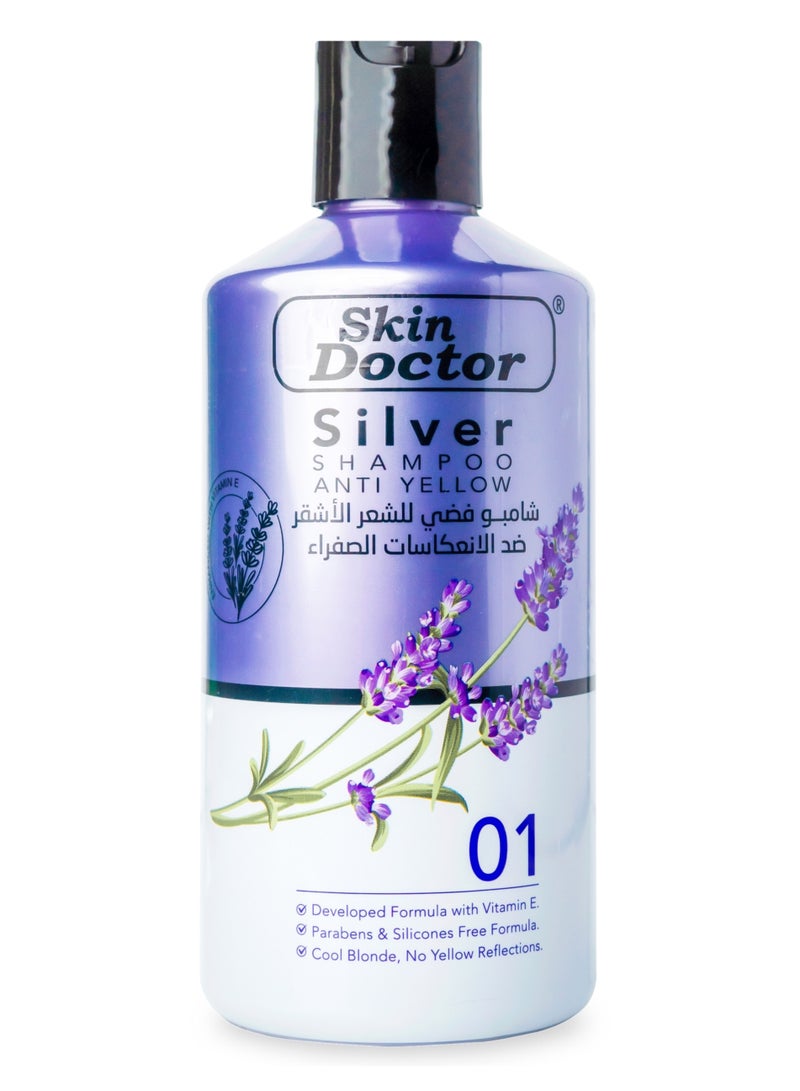 Skin Doctor Silver Shampoo - Anti-Yellow Formula for Bright - Vibrant Hair - Smooth and Silky Texture - Preserves Hair Color - Gentle Cleansing - 500ml - Image 1