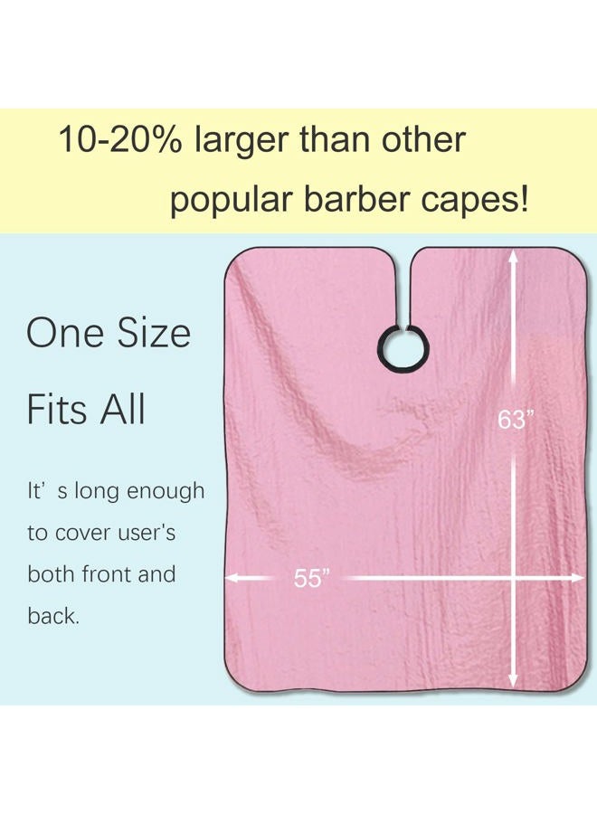 Iusmnur Barber Cape, Professional Hair Salon Cape with Adjustable Metal Clip, Shampoo Hair Cutting Cape for Barbers and Stylists - 55 x 63 inches (Pink) - Image 5