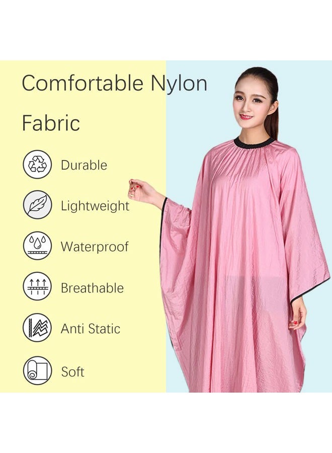 Iusmnur Barber Cape, Professional Hair Salon Cape with Adjustable Metal Clip, Shampoo Hair Cutting Cape for Barbers and Stylists - 55 x 63 inches (Pink) - Image 3