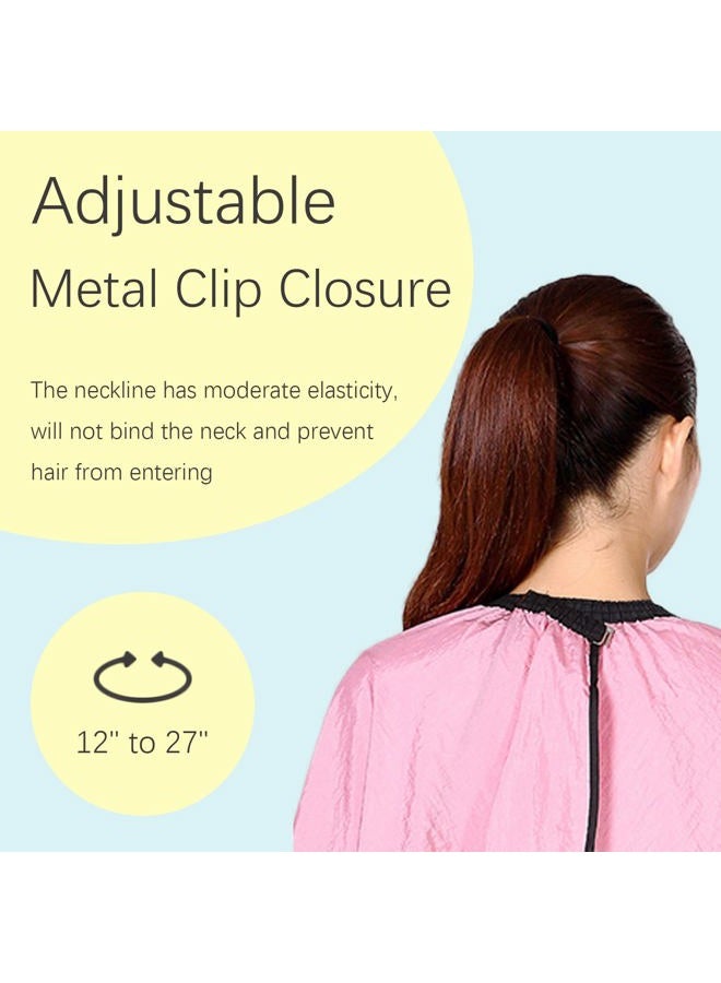 Iusmnur Barber Cape, Professional Hair Salon Cape with Adjustable Metal Clip, Shampoo Hair Cutting Cape for Barbers and Stylists - 55 x 63 inches (Pink) - Image 4