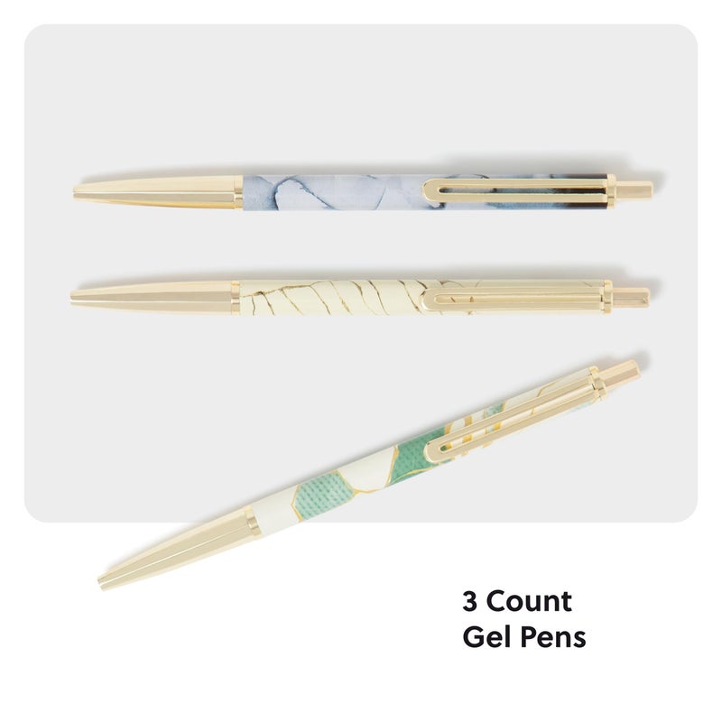 U Brands Avalon Gel Pens, 3 Count, Set in Stone, Gold Details, Medium (0.7 mm) Point, Black Ink - Image 2