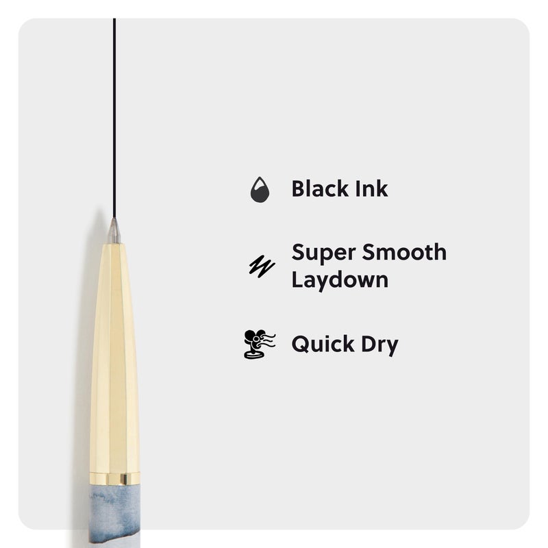 U Brands Avalon Gel Pens, 3 Count, Set in Stone, Gold Details, Medium (0.7 mm) Point, Black Ink - Image 4