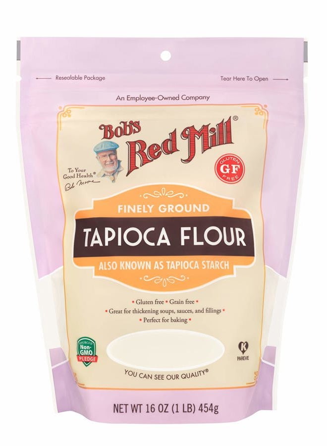 Bob's Red Mill دقيق التابيوكا، 16 أونصة (عبوة من 1) - غير معدّل وراثياً، نباتي، مناسب للباليو، كوشير - Image 1