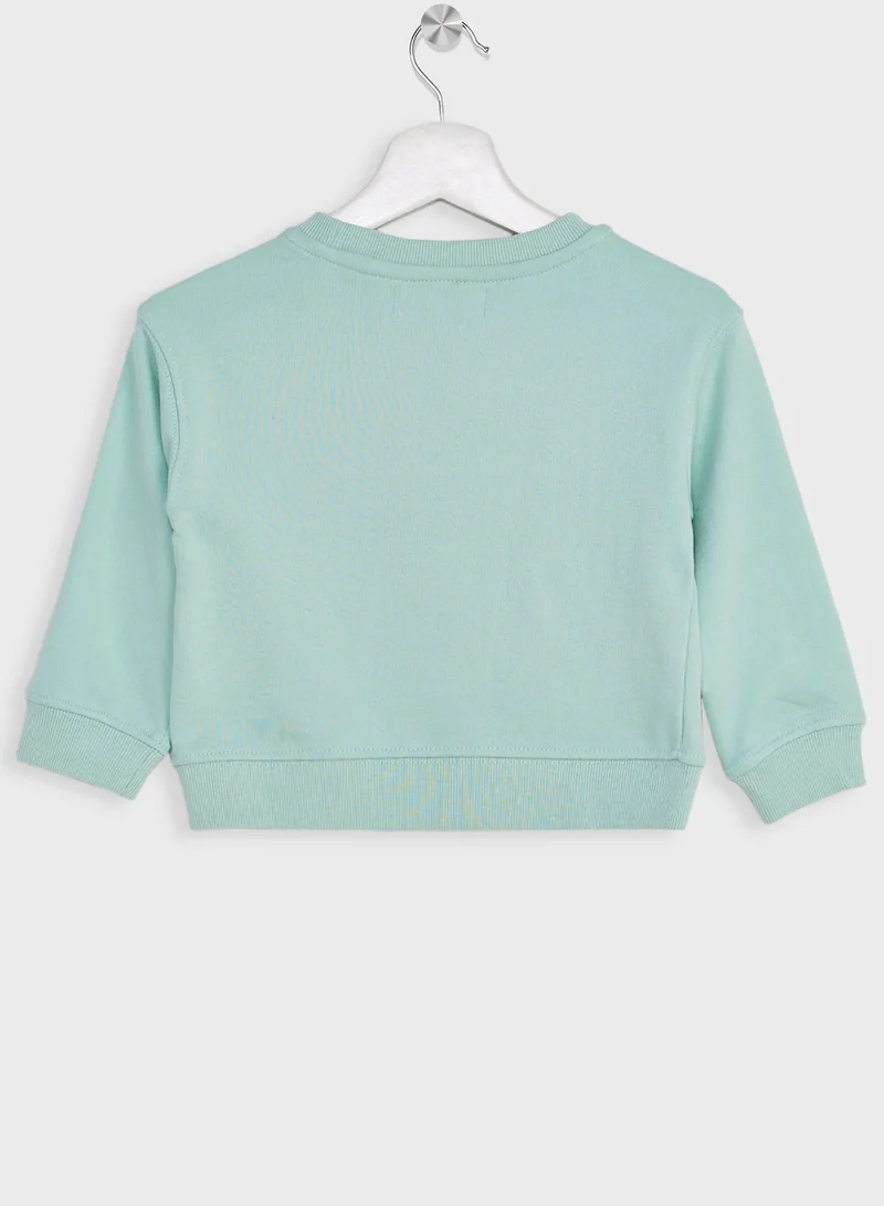 Ripples Girls Piping Printed Sweatshirt