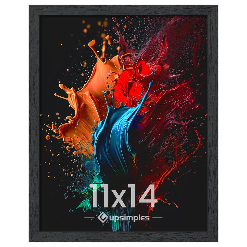 upsimples 11x14 Picture Frame, Wall Gallery Photo Frames with Engineered Wood, Black 1 Pack - Image 1