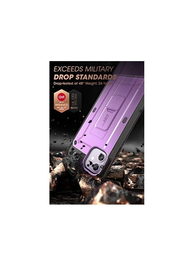 سوبكيس حافظة سلسلة SUPCASE Unicorn Beetle Pro مصممة لهاتف iPhone 11 6.1 بوصة (إصدار 2019)، حافظة متينة لكامل الجسم مع واقي شاشة مدمج ومسند ومشبك حزام - أرجواني معدني - Image 2