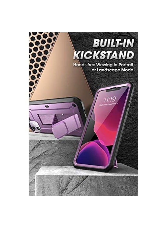 سوبكيس حافظة سلسلة SUPCASE Unicorn Beetle Pro مصممة لهاتف iPhone 11 6.1 بوصة (إصدار 2019)، حافظة متينة لكامل الجسم مع واقي شاشة مدمج ومسند ومشبك حزام - أرجواني معدني - Image 3