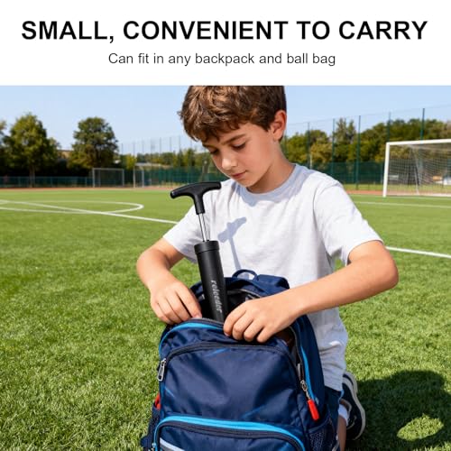 releeder 10 Inch Ball Pump Kit, Basketball Pump, Portable Air Pump with 5 Needles, 1 Nozzle & Extension Hose for Soccer Football Volleyball Water Polo Rugby Exercise Sports Ball - Image 3